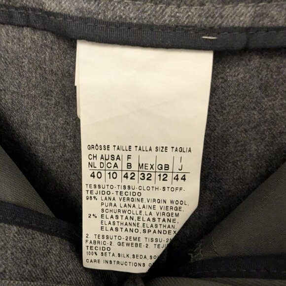 MaxMara Made in Italy Wool Blend Tapered Tuxedo Trousers, Pants, Grey, Wmn’s 10 - Picture 12 of 12